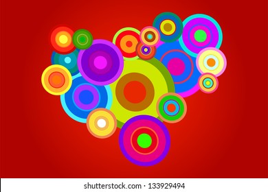 Retro Psychedelic Disco Circles Background