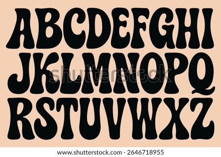 Retro Psychedelic Display Font – Bold Groovy Vector Alphabet for Vintage Design