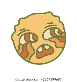 Retro Psychedelic Graphic - Crying Face