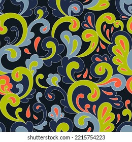 Retro psychedelic hippie design for package, branding, textile, stationery, wraping paper, gift cards, any surface. Abstract vintage fashion print. Old style groovy 60s 70s vector seamless pattern.