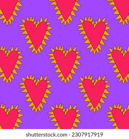 retro psychedelic patterns-hearts and valentines for February 14th.Funky and groovy heart shapes ornaments.Hippie rainbow backgrounds only good vibes.valentine's day 1970-1980