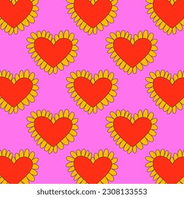 retro psychedelic patterns-hearts and valentines for February 14th.Funky and groovy heart shapes ornaments.Hippie rainbow backgrounds only good vibes.valentine's day 1970-1980