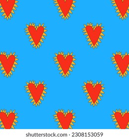 retro psychedelic patterns-hearts and valentines for February 14th.Funky and groovy heart shapes ornaments.Hippie rainbow backgrounds only good vibes.valentine's day 1970-1980