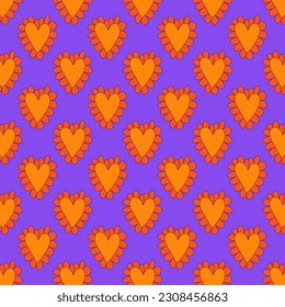 retro psychedelic patterns-hearts and valentines for February 14th.Funky and groovy heart shapes ornaments.Hippie rainbow backgrounds only good vibes.valentine's day 1970-1980