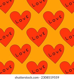 retro psychedelic patterns-hearts and valentines for February 14th.Funky and groovy heart shapes ornaments.Hippie rainbow backgrounds only good vibes.valentine's day 1970-1980