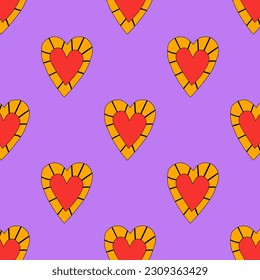 retro psychedelic patterns-hearts and valentines for February 14th.Funky and groovy heart shapes ornaments.Hippie rainbow backgrounds only good vibes.valentine's day 1970-1980