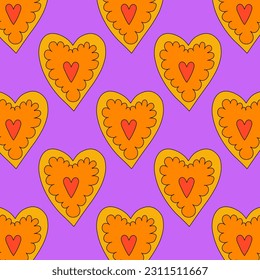 retro psychedelic patterns-hearts and valentines for February 14th.Funky and groovy heart shapes ornaments.Hippie rainbow backgrounds only good vibes.valentine's day 1970-1980