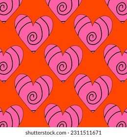 retro psychedelic patterns-hearts and valentines for February 14th.Funky and groovy heart shapes ornaments.Hippie rainbow backgrounds only good vibes.valentine's day 1970-1980