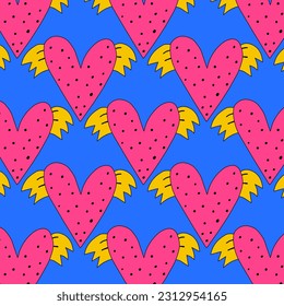 retro psychedelic patterns-hearts and valentines for February 14th.Funky and groovy heart shapes ornaments.Hippie rainbow backgrounds only good vibes.valentine's day 1970-1980