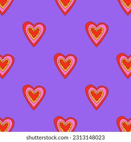 retro psychedelic patterns-hearts and valentines for February 14th.Funky and groovy heart shapes ornaments.Hippie rainbow backgrounds only good vibes.valentine's day 1970-1980