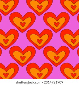 retro psychedelic patterns-hearts and valentines for February 14th.Funky and groovy heart shapes ornaments.Hippie rainbow backgrounds only good vibes.valentine's day 1970-1980