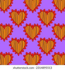 retro psychedelic patterns-hearts and valentines for February 14th.Funky and groovy heart shapes ornaments.Hippie rainbow backgrounds only good vibes.valentine's day 1970-1980