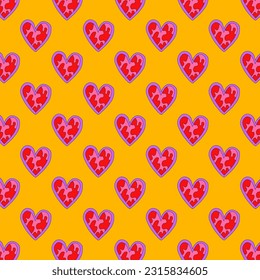 retro psychedelic patterns-hearts and valentines for February 14th.Funky and groovy heart shapes ornaments.Hippie rainbow backgrounds only good vibes.valentine's day 1970-1980