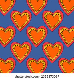 retro psychedelic patterns-hearts and valentines for February 14th.Funky and groovy heart shapes ornaments.Hippie rainbow backgrounds only good vibes.valentine's day 1970-1980