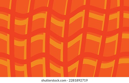 retro psychedelic style groovy orange plaid line texture pattern background