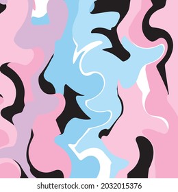 Retro Psychedelic Swirl Abstract Pattern Wallpaper Textile Design Print