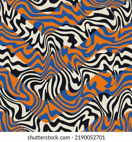 Retro psychedelic wave. Seamless pattern