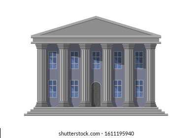 retro public building with columns and windows