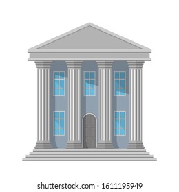 retro public building with columns and windows