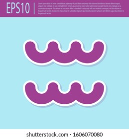 Retro purple Aquarius zodiac sign icon isolated on turquoise background. Astrological horoscope collection.  Vector Illustration
