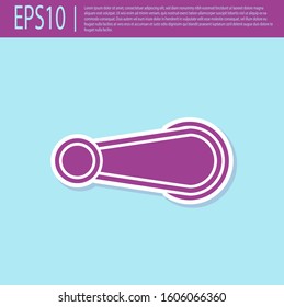 Retro purple Car door handle icon isolated on turquoise background.  Vector Illustration