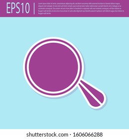Retro purple Car mirror icon isolated on turquoise background.  Vector Illustration