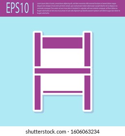 Retro purple Chair icon isolated on turquoise background.  Vector Illustration