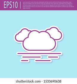 Retro purple Cloud icon isolated on turquoise background.  Vector Illustration