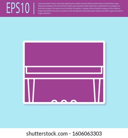 Retro purple Grand piano icon isolated on turquoise background. Musical instrument.  Vector Illustration