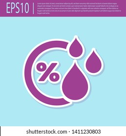 Retro purple Humidity icon isolated on turquoise background. Weather and meteorology, thermometer symbol. Vector Illustration Retro purple Humidity icon isolated on turquoise background. Weather and meteorology, thermometer symbol. Vector Illustration