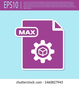 Retro purple MAX file document. Download max button icon isolated on turquoise background. MAX file symbol.  Vector Illustration
