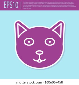 Retro purple Pet icon isolated on turquoise background.  Vector Illustration