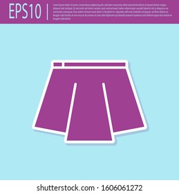 Retro purple Skirt icon isolated on turquoise background.  Vector Illustration