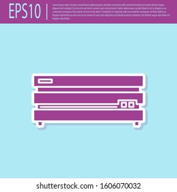 Retro purple Video game console icon isolated on turquoise background.  Vector Illustration