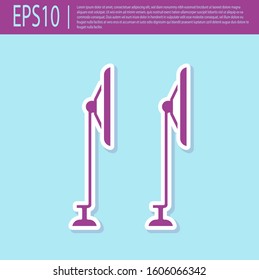 Retro purple Windscreen wiper icon isolated on turquoise background.  Vector Illustration