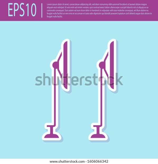 Retro purple Windscreen wiper icon\
isolated on turquoise background.  Vector\
Illustration