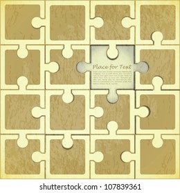 Retro Puzzle Background with place for text - vector illustration
