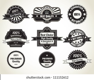 Retro quality premium labels, vintage design - Shutterstock ID 111152612