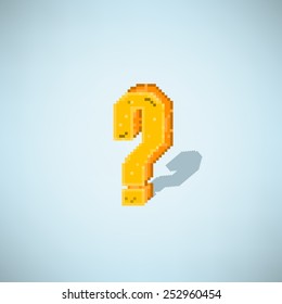 retro question mark symbol style 8 bit, vector illustration