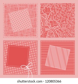 Retro quilt background with spaces for custom text