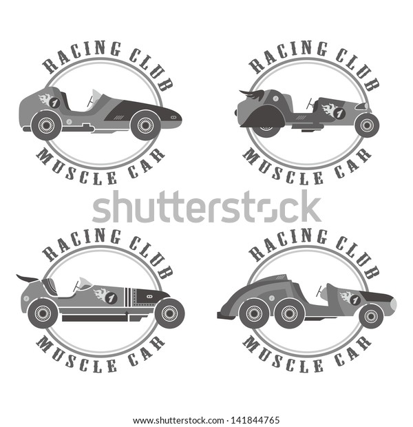 retro race car label\
art