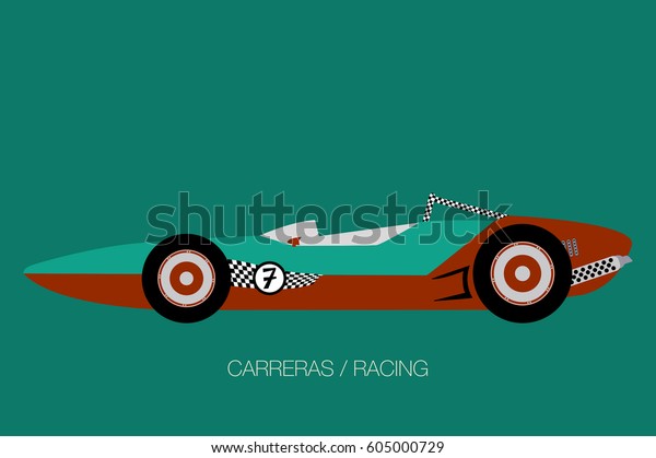 Retro Race Car Vector Side View Stock Vector (Royalty Free) 605000729 ...