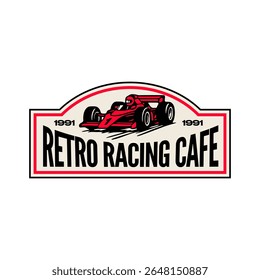 Retro Racing Cafe logo template vector design element vintage style for label or badge retro illustration.
