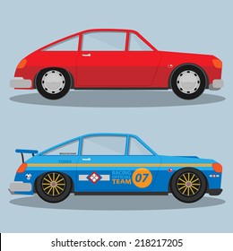 Retro racing car vector. Eps 10