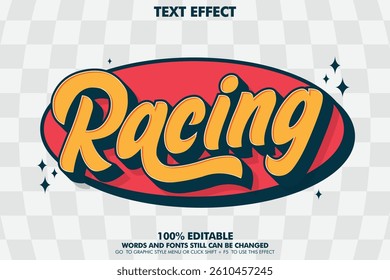 Retro Racing Editable Text Effect Design
