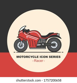 Retro racing motorcycle concept.Vector illustration of retro motorcycle icon with racing bike design.