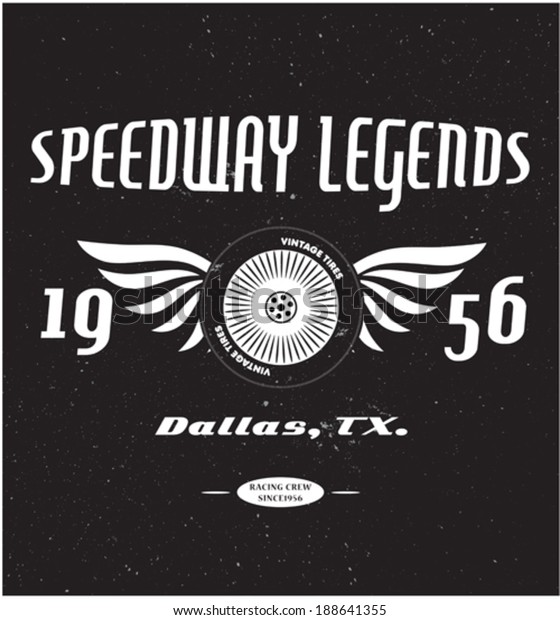 Retro racing poster for apparel printing.\
vector illustration