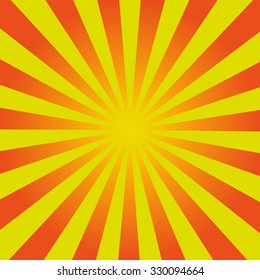 Retro radial background illustration  of a stylish orange