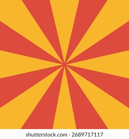 Retro radial red and yellow pattern