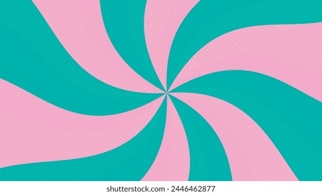 Retro Radial, Swirl, Whirl, Curved Sunburst Background